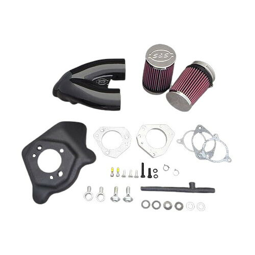 S&S CYCLE 024039 シングルボアインダクションシステムBK 08-17BT TBW用 170-0309B バイク エアフィルター・エアエレメント|パーツダイレクト店