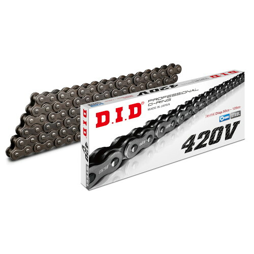 DID(大同工業) Vシリーズチェーン 420V-100L ZJ(カシメ) スチール DID420V-100ZJ バイク