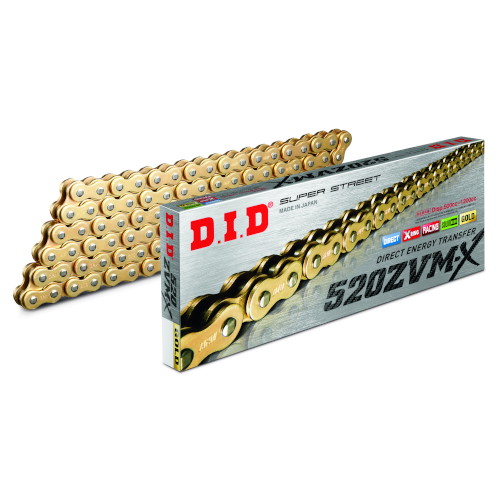 DID(大同工業) ZVM-Xシリーズチェーン 520ZVM-X-90L ZJ(カシメ) ゴールド DID520ZVM-X-90ZJ G&G バイク|パーツダイレクト店