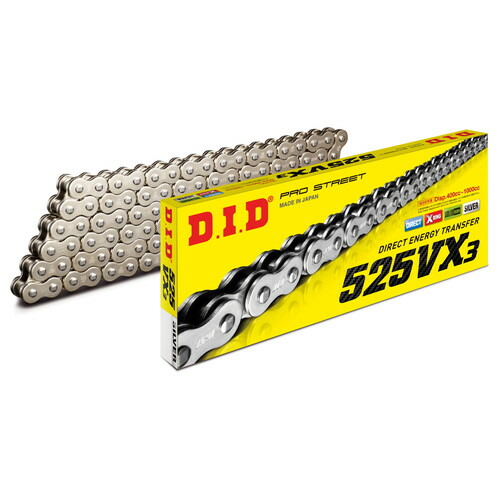 DID(大同工業) VXシリーズチェーン 525VX3-100FT(リール巻) シルバー DID525VX3-100FT ZJ S&S バイク｜パーツダイレクト店
