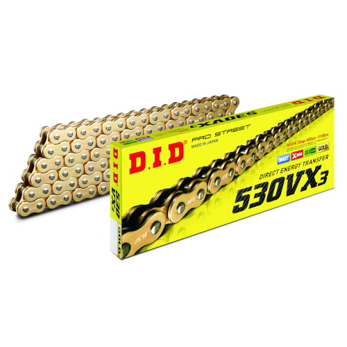 DID(大同工業) VXシリーズチェーン 530VX3-80L ZJ(カシメ) ゴールド DID530VX3-80ZJ G&G バイク