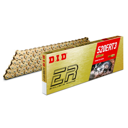 DID(大同工業) レース用チェーン ERシリーズ 520ERT3-74L RJ(クリップ) ゴールド DID520ERT3-74RJ G&G バイク