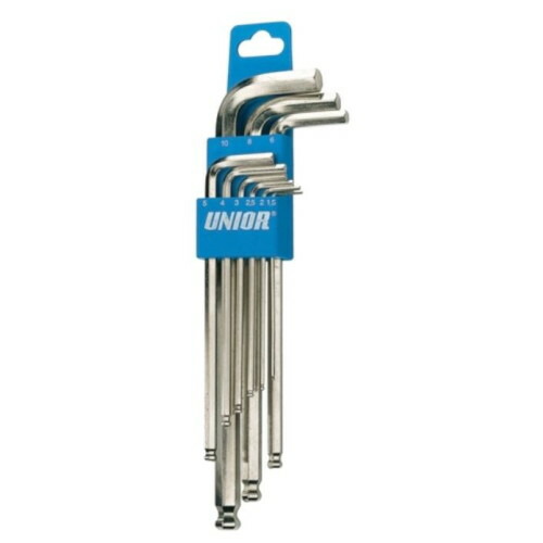 UNIOR(ユニオール) 608534 ボールエンドヘックスレンチセット ロング 1.5-10mm シルバー 六角レンチ