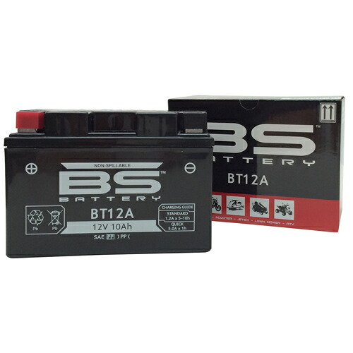 BSバッテリー BT12A(YT12A-BS 互換)(液入充電済) バイク 密閉型MFバッテリー
