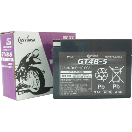GSユアサ GT4B-5(液入充電済) VRLA(制御弁式)バッテリー バイク 密閉型MFバッテリー