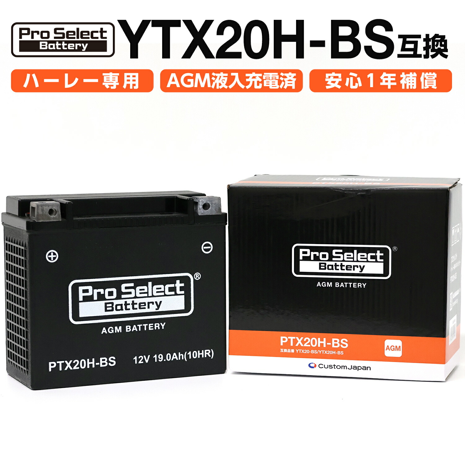 楽天市場】ProSelect(プロセレクト) バイク PTX20HL-BS ハーレー専用AGMバッテリー(YTX20L-BS/YTX20HL-BS互換)  PSB052 密閉型MFバッテリー : パーツダイレクト楽天市場店