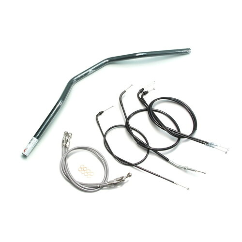 HURRICANE トラッカースペシャル ハンドルセット ブラック H010-033B バイク ハンドルバー｜パーツダイレクト店