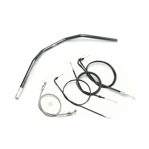 HURRICANE トラッカーHIGH ハンドルセット ブラック H012-044B バイク ハンドルバー|パーツダイレクト店