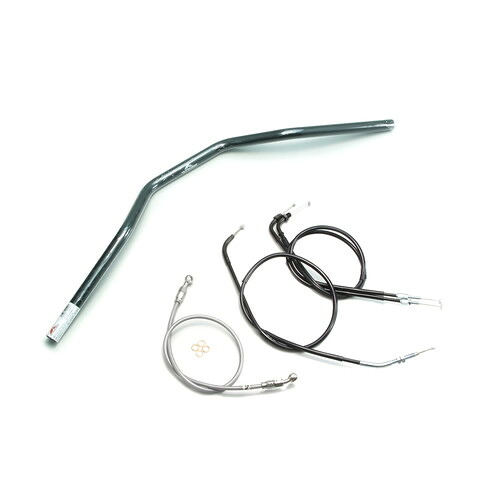 HURRICANE トラッカースペシャル ハンドルセット ブラック H013-033B バイク ハンドルバー｜パーツダイレクト店 15,353円