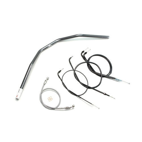 HURRICANE スーパートラッカー ハンドルセット ブラック H015-032B バイク ハンドルバー｜パーツダイレクト店
