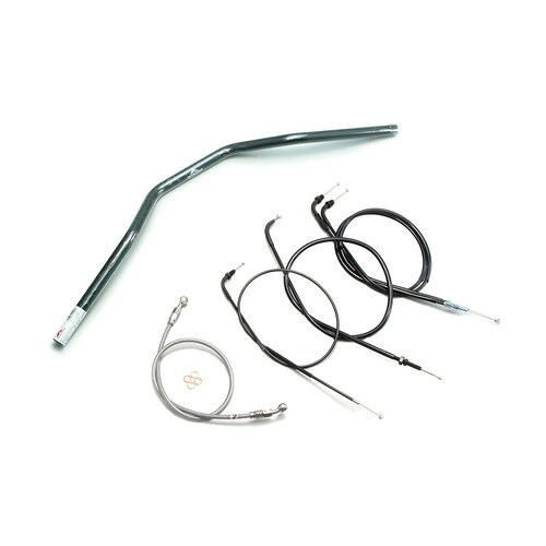 HURRICANE トラッカースペシャル ハンドルセット ブラック H015-033B バイク ハンドルバー|パーツダイレクト店
