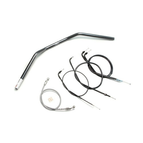 HURRICANE トラッカーLOW ハンドルセット ブラック H015-043B バイク ハンドルバー|パーツダイレクト店