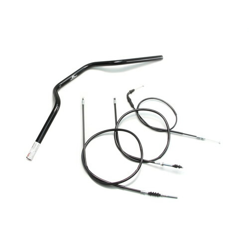 HURRICANE ヨーロピアン3型 ハンドルセット ブラック H019-072B バイク ハンドルバー｜パーツダイレクト店
