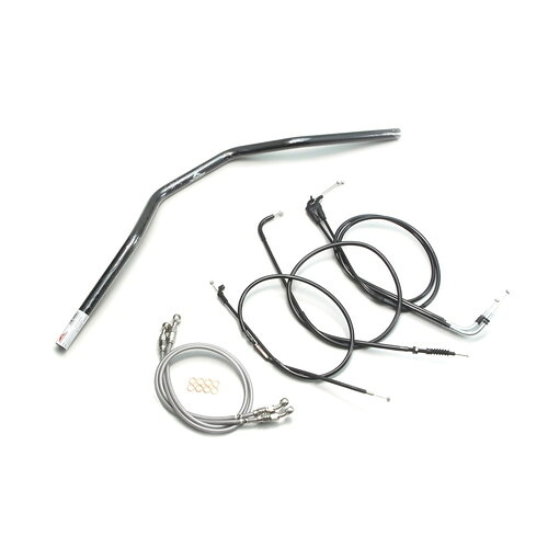 HURRICANE トラッカースペシャル ハンドルセット ブラック H303-033B バイク ハンドルバー|パーツダイレクト店