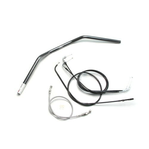 HURRICANE トラッカーLOW ハンドルセット ブラック H705-043B バイク ハンドルバー｜パーツダイレクト店