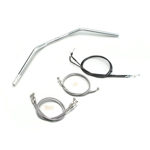 HURRICANE トラッカーLOW ハンドルセット クロームメッキ H002-043C バイク ハンドルバー|パーツダイレクト店
