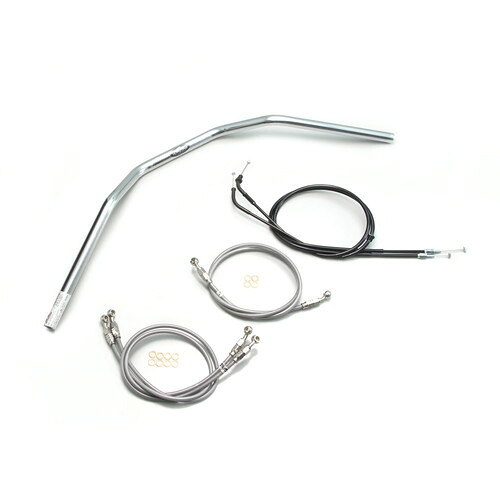 HURRICANE トラッカーHIGH ハンドルセット クロームメッキ H002-044C バイク ハンドルバー