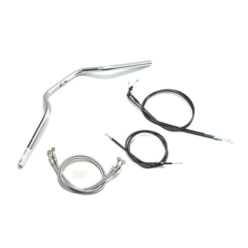 HURRICANE ヨーロピアン3型 ハンドルセット クロームメッキ H005-072C バイク ハンドルバー
