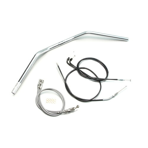 HURRICANE トラッカーLOW ハンドルセット クロームメッキ H008-043C バイク ハンドルバー