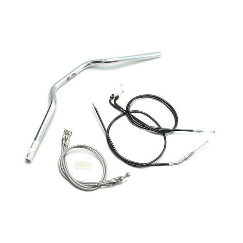 HURRICANE ヨーロピアン1型 ハンドルセット クロームメッキ H009-009C バイク ハンドルバー