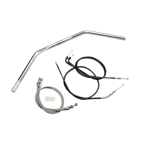 HURRICANE トラッカーLOW ハンドルセット クロームメッキ H011-043C バイク ハンドルバー｜パーツダイレクト店