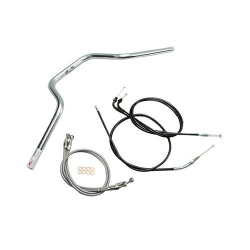 HURRICANE ヨーロピアン4型 ハンドルセット クロームメッキ H011-073C バイク ハンドルバー
