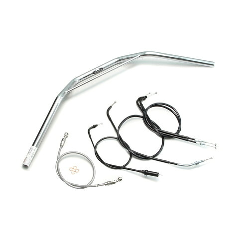 HURRICANE トラッカーHIGH ブリッジ付 ハンドルセット クロームメッキ H014-031C バイク ハンドルバー｜パーツダイレクト店