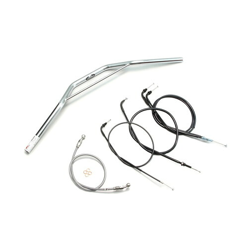 HURRICANE トラッカースペシャル ブリッジ付 ハンドルセット クロームメッキ H015-034C バイク ハンドルバー｜パーツダイレクト店