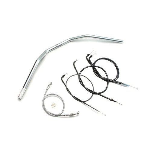 HURRICANE トラッカーHIGH ハンドルセット クロームメッキ H015-044C バイク ハンドルバー｜パーツダイレクト店