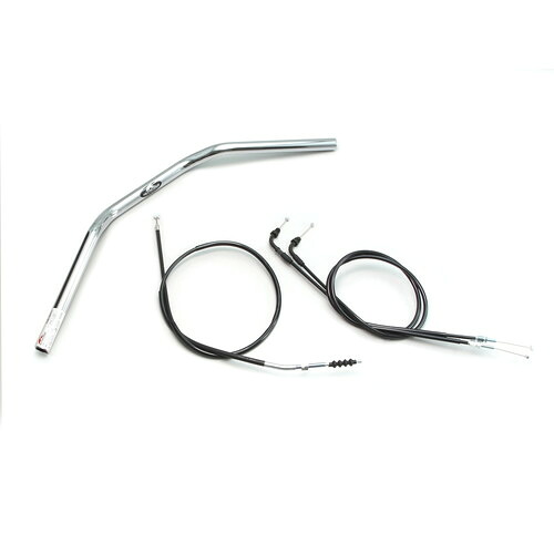 HURRICANE フラットコンチ2型 ハンドルセット クロームメッキ H016-062C バイク ハンドルバー