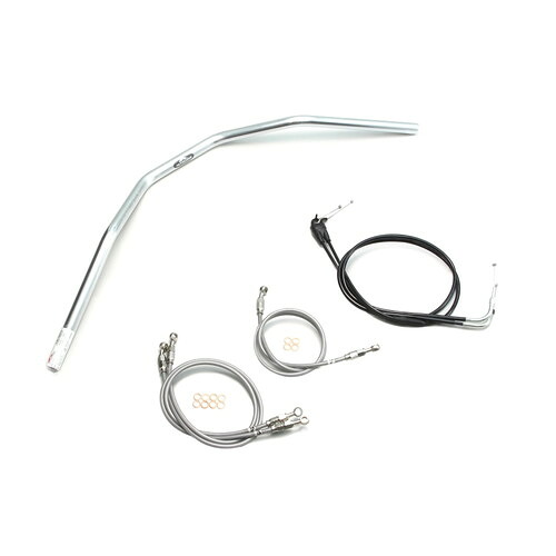 HURRICANE スーパートラッカー ハンドルセット クロームメッキ H301-032C バイク ハンドルバー|パーツダイレクト店