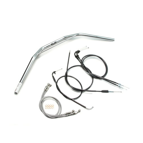 HURRICANE トラッカーHIGH ブリッジ付 ハンドルセット クロームメッキ H502-031C バイク ハンドルバー｜パーツダイレクト店