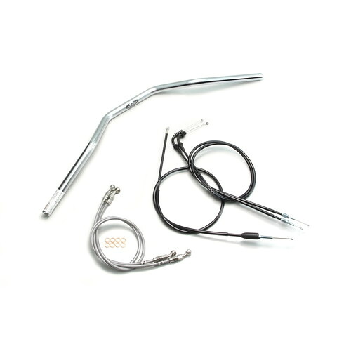 HURRICANE トラッカースペシャル ハンドルセット クロームメッキ H502-033C バイク ハンドルバー
