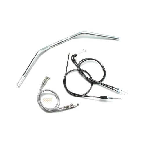 HURRICANE トラッカーLOW ハンドルセット クロームメッキ H502-043C バイク ハンドルバー