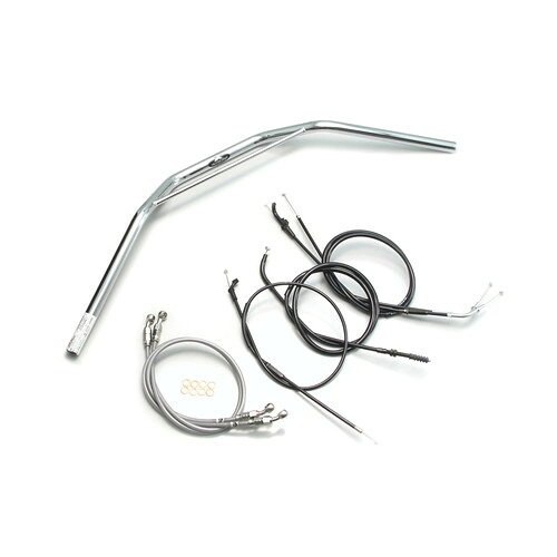 HURRICANE トラッカーHIGH ブリッジ付 ハンドルセット クロームメッキ H708-031C バイク ハンドルバー｜パーツダイレクト店