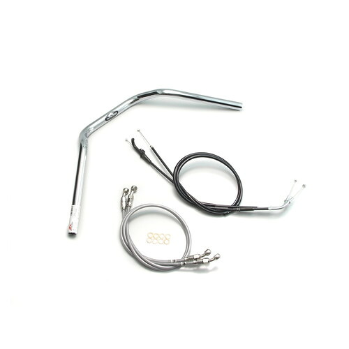 HURRICANE ナロー2型 ハンドルセット クロームメッキ H708-046C バイク ハンドルバー|パーツダイレクト店