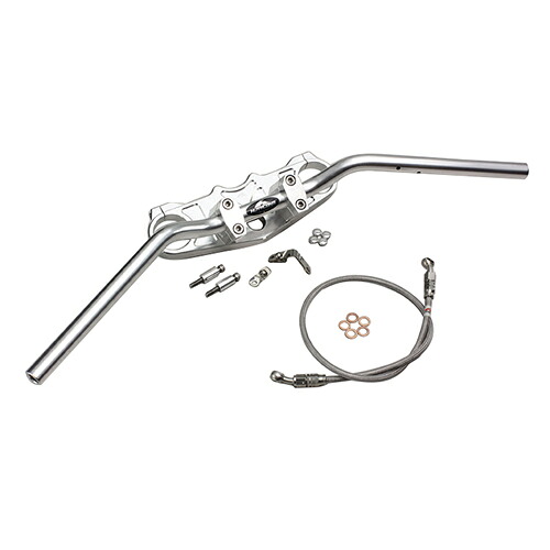 HURRICANE バーハンドルキット シルバー HBK664AS バイク ハンドルバー|パーツダイレクト店