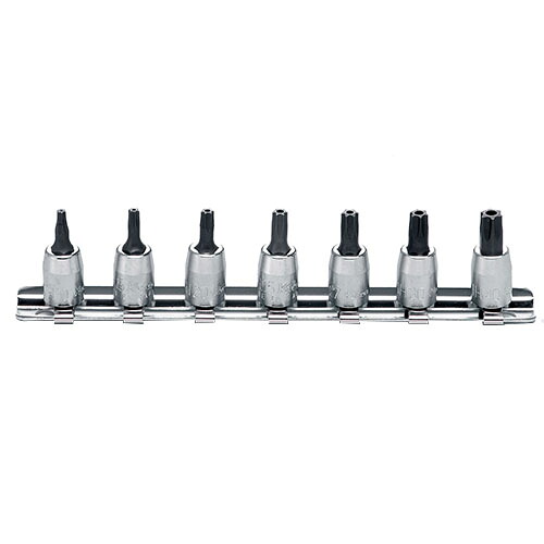 ko-ken RS2025/7-HOLE 1/4(6.35mm)SQ. イジリ止めトルクスビットソケットレールセット 全長28mm 7ヶ組