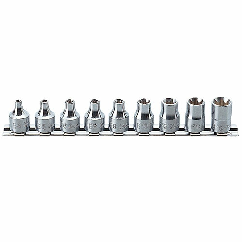 ko-ken RS3425/9 3/8(9.5mm)SQ. トルクスソケットレールセット 9ヶ組 ハンドツール用ソケット・ビット