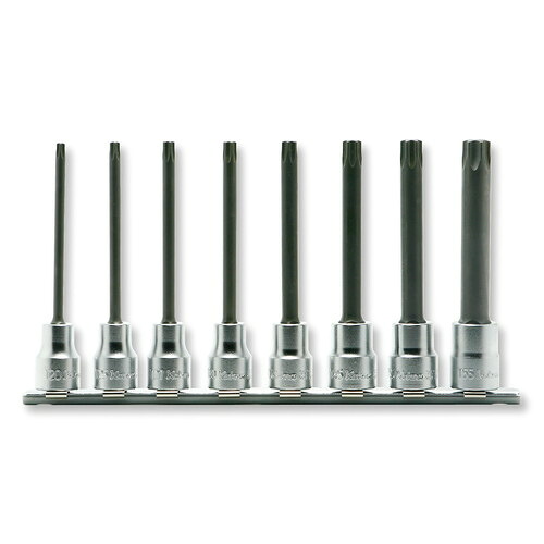 ko-ken RS3025/8-L100RH 3/8(9.5mm)SQ. イジリ止めトルクスビットソケット(丸軸)レールセット 8ヶ組