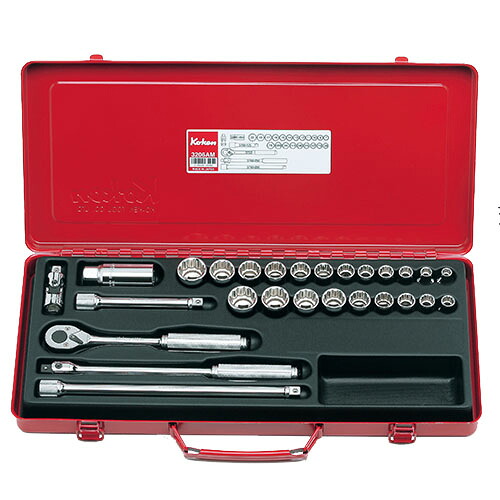 ko-ken 3206A 3/8(9.5mm)SQ. ソケットセット 17ヶ組 ハンドツール用ソケット・ビット｜パーツダイレクト店