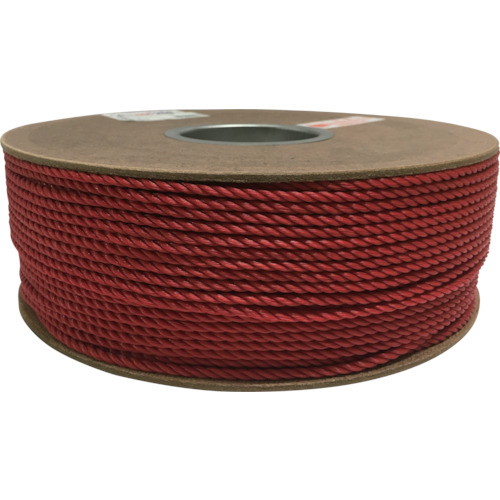 ユタカメイク ポリエチレンロープドラム巻 4mm×200mレッド PRE81 物流 梱包 倉庫