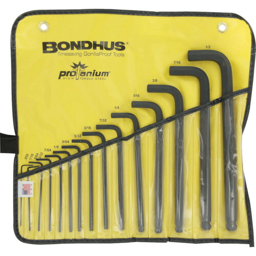 BONDHUS(ボンダス) ボールポイント・L-レンチ フルラインセット インチ 六角棒レンチ