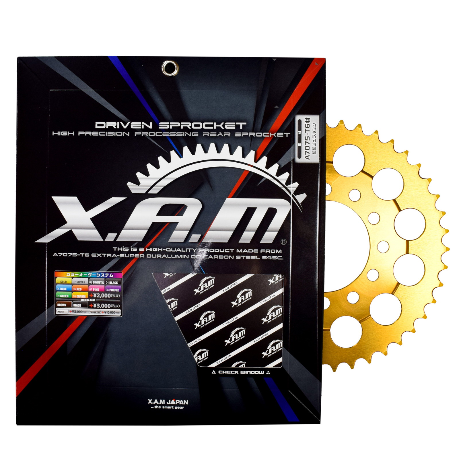XAM JAPAN(ザムジャパン) クラシック リアスプロケット A4120-44 ゴールド バイク