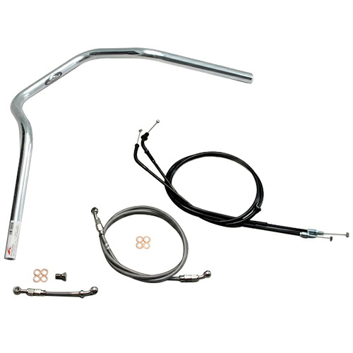 HURRICANE ナロー4型 ハンドルセット クロームメッキ H037-048C バイク ハンドルバー