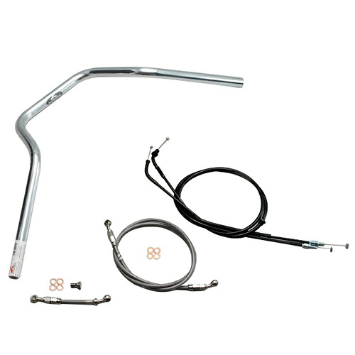 HURRICANE POLICE 4型 ハンドルセット クロームメッキ H037-068C バイク ハンドルバー