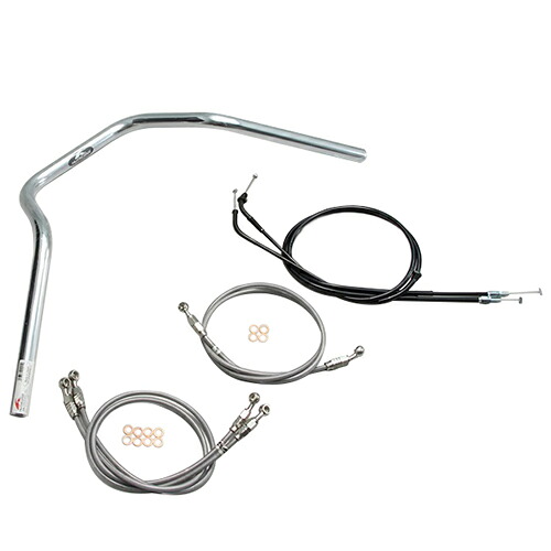 HURRICANE ナロー4型 ハンドルセット クロームメッキ H038-048C バイク ハンドルバー