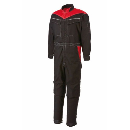 アサヒ産業 ツートン長袖ツナギ服 ブラック/レッド LL SA6000 作業・保安用品