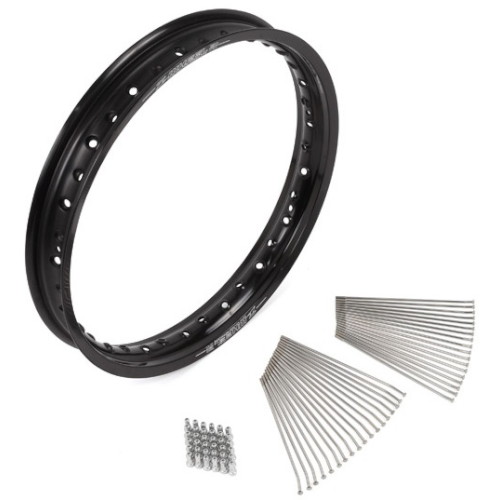 Z-WHEEL(ズィーウィール) バイク 足回り リム アルミニウムリムセット リア リム/BLK ニップル/YEL CR125R(95-01) D4189 CR125R[95-01]