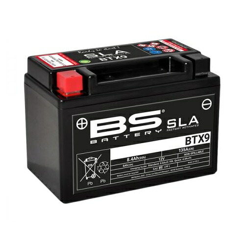 BSバッテリー BTX9(YTX9-BS互換)(液入充電済) バイク 密閉型MFバッテリー
